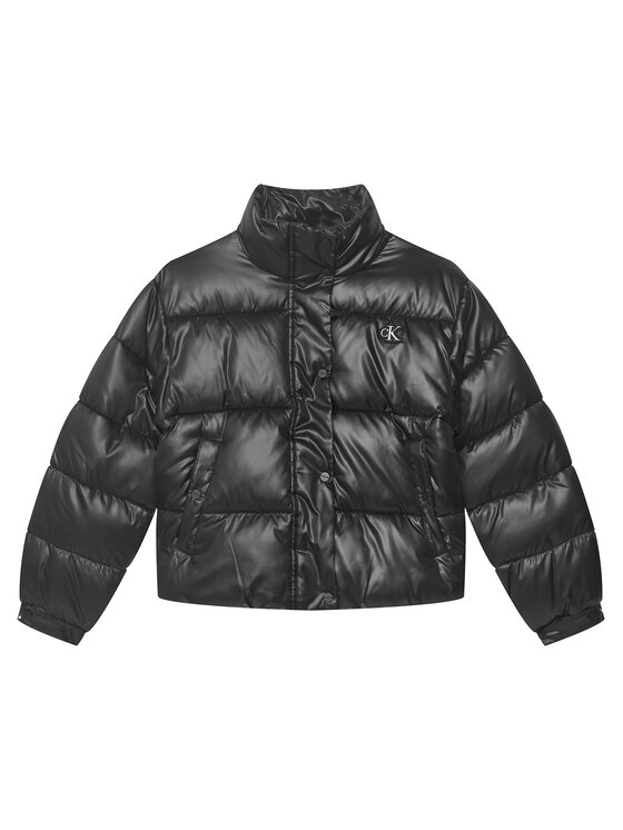 Calvin Klein Jeans Calvin Klein Jeans Giacca di transizione Minime Shiny Short Puffer LVCKTJM01G Nero Regular Fit