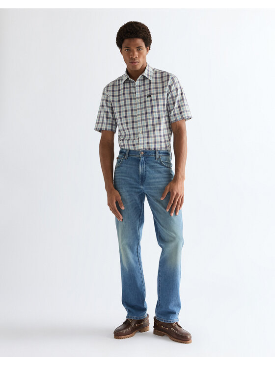 Wrangler Wrangler Koszula SS 1 PKT SHIRT Niebieski Regular Fit