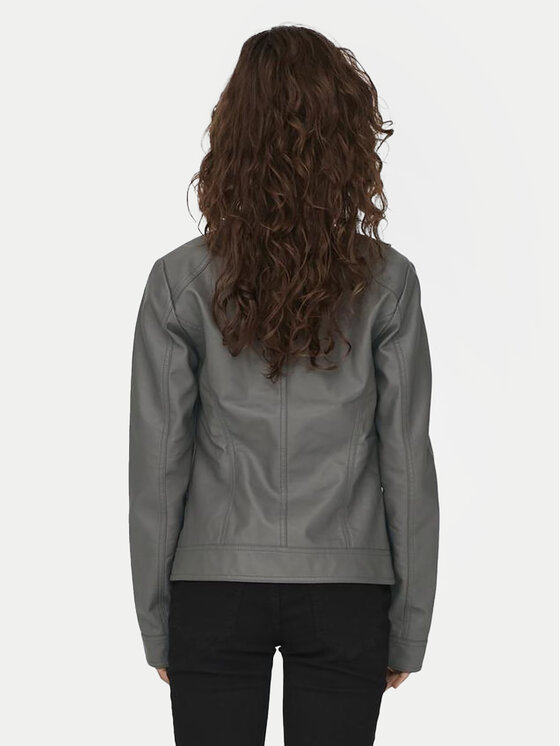 ONLY ONLY Jakna iz umetnega usnja Bandit 15081400 Siva Regular Fit