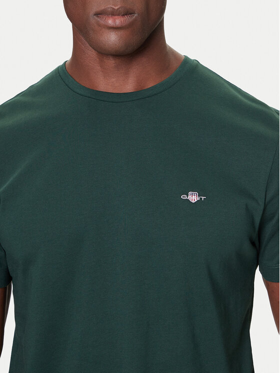Gant Gant Marškinėliai Shield 2003184 Žalia Regular Fit
