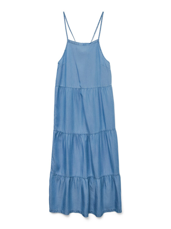Vero Moda Vero Moda Sukienka letnia Fleur 10326075 Niebieski Loose Fit