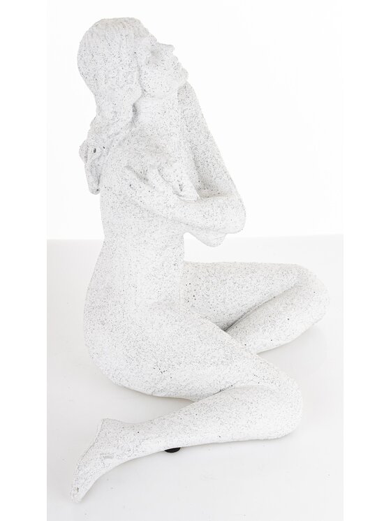 MIAhome MIAhome Figurka siedzącej kobiety 21,5x21x15 cm DONNA-3 Biały