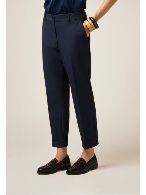 Oltre Oltre Pantaloni di tessuto P079R008667N034 Blu Regular Fit