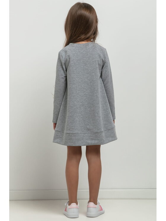 Tessita Tessita Sukienka dzianinowa SUKIENKA MMD36_2_122 Szary Basic Fit