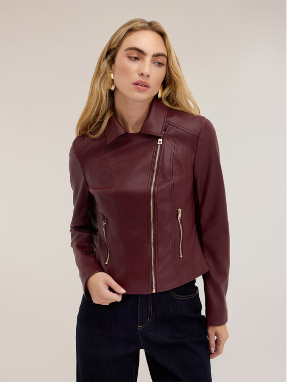 Motivi Motivi Giacca in similpelle R037Q001176N039 Bordeaux Slim Fit