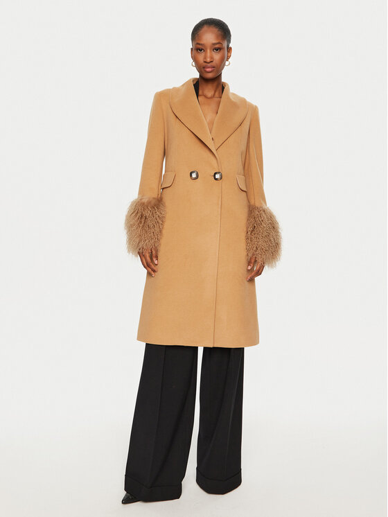 YES LONDON YES LONDON Palton de iarnă CD1202/MON/COL Maro Regular Fit