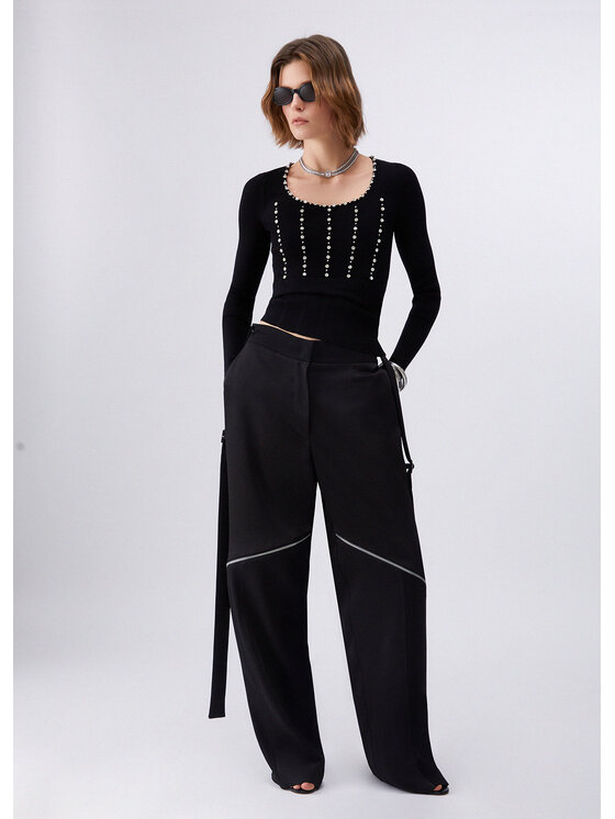 Liu Jo Liu Jo Sweter PA6021MS99EC3912 Czarny Slim Fit