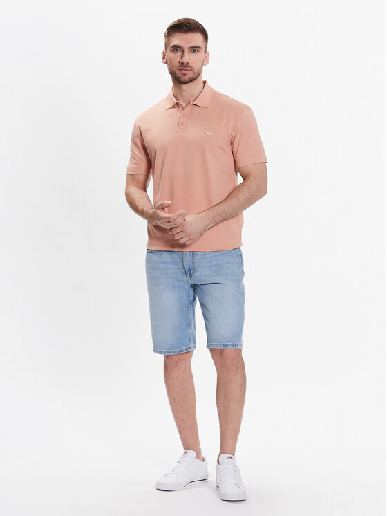 Quiksilver Quiksilver Тениска с яка и копчета Essentials EQYKT04094 Розов Regular Fit
