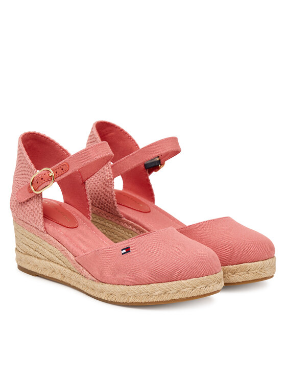 Tommy Hilfiger Tommy Hilfiger Εσπαντρίγιες Mid Wedge Espad Closed Toe FW0FW09233 Κοραλλί