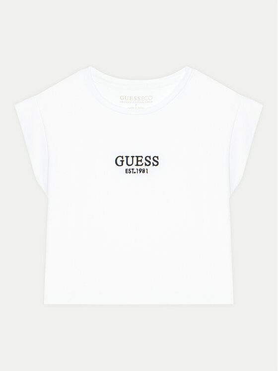 Guess T-Shirt J4BI34 J1314 Biały Boxy Fit