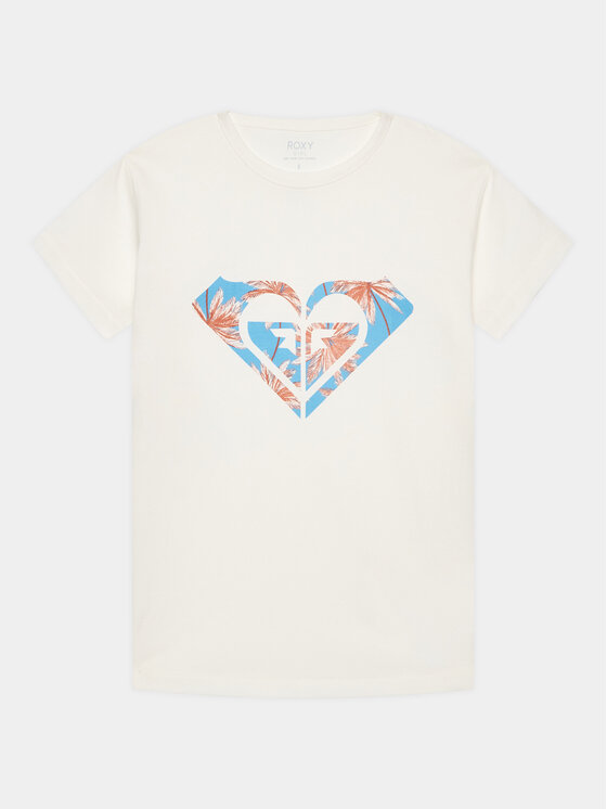 Roxy Roxy T-särk Day And Night ERGZT03954 Valge Regular Fit