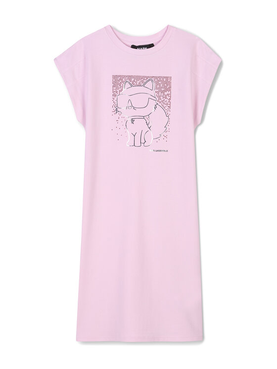 Karl Lagerfeld Kids Karl Lagerfeld Kids Každodenní šaty Z30456 S Růžová Regular Fit