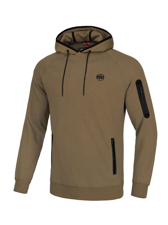 PITBULL PITBULL Bluza Bluza z kapturem Stafford L Brązowy Regular Fit