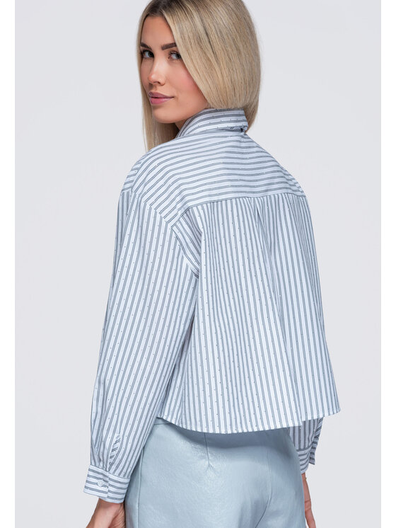 Ombre Ombre Koszula OW-SH-E0069 Szary Loose Fit