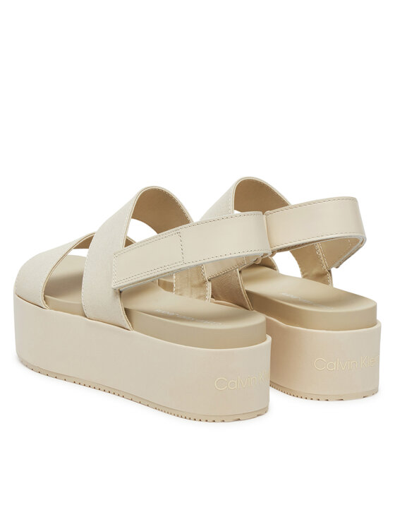 Calvin Klein Jeans Calvin Klein Jeans Basutės Flatform Sandal Sling In YW0YW01788 Écru