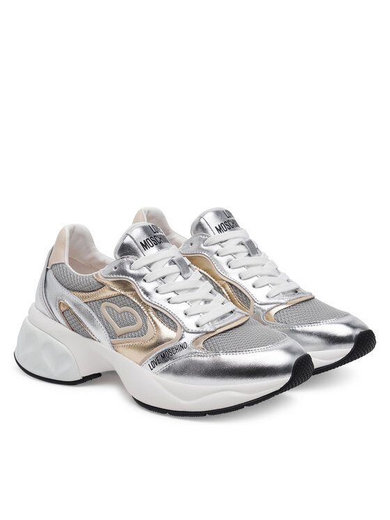 LOVE MOSCHINO LOVE MOSCHINO Sneakersy JA15296G1MIQG90A Srebrny