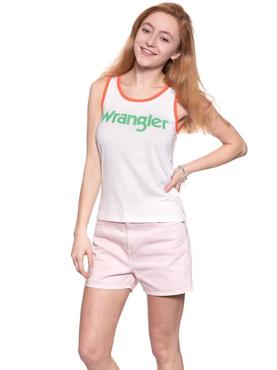 Wrangler Wrangler Top RETRO KABEL TANK Różowy Regular Fit
