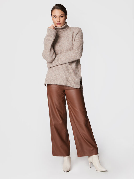 Gestuz Gestuz Odinės kelnės Agatagz 10905887 Ruda Regular Fit