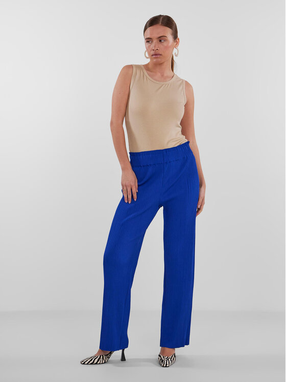 YAS YAS Παντελόνι υφασμάτινο 26028051 Μπλε Regular Fit