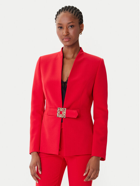 Rinascimento Marynarka CFC0126208003 Czerwony Slim Fit