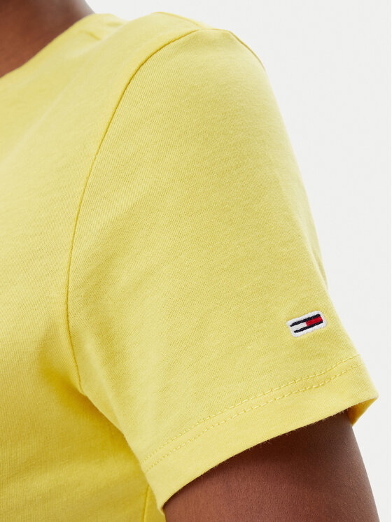 Tommy Jeans Tommy Jeans T-shirt Essential DW0DW19447 Žuta Slim Fit