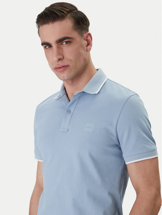BOSS BOSS Polo Passertip 50507699 Błękitny Slim Fit
