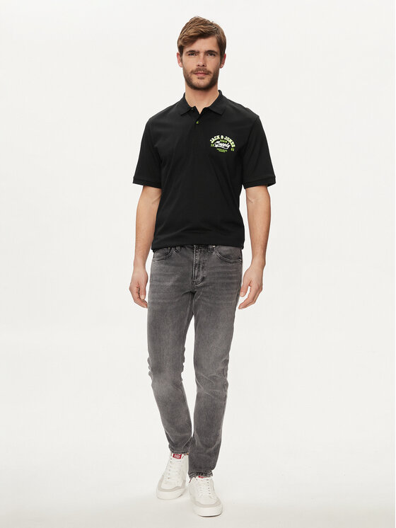 Jack & Jones Jack & Jones Polo Logo 12246692 Czarny Standard Fit