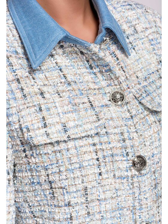 Ombre Ombre Marynarka OW-BLZB-0106 Niebieski Slim Fit