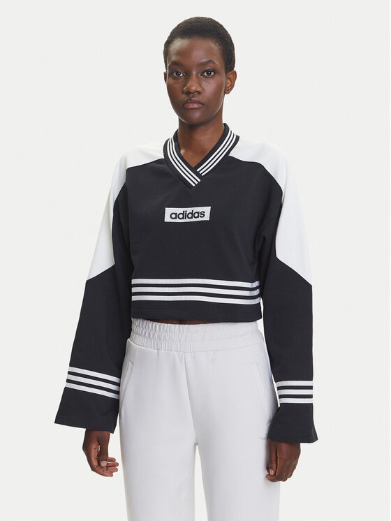 adidas Mikina Blocking JW7273 Čierna Loose Fit