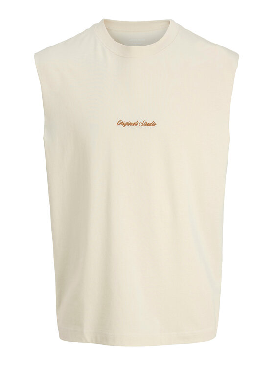 Jack & Jones Jack & Jones Tank top marškinėliai Norrebro Emb 12292009 Écru Regular Fit