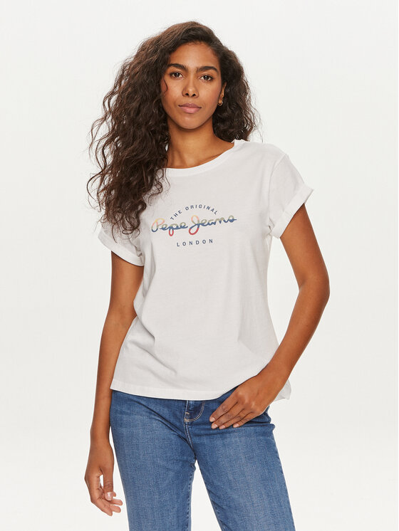 Pepe Jeans T-krekls Evette PL505880 Balts Regular Fit