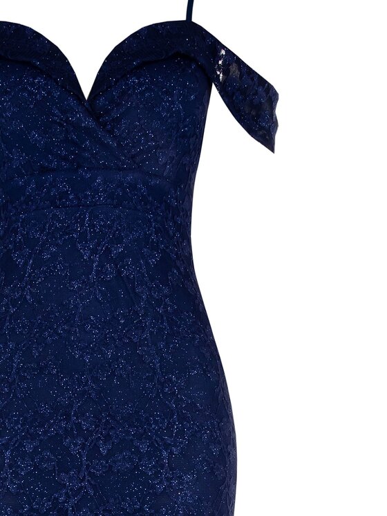 Rinascimento Rinascimento Abito da cocktail ABITO A SIRENA IN PIZZO Blu Slim Fit