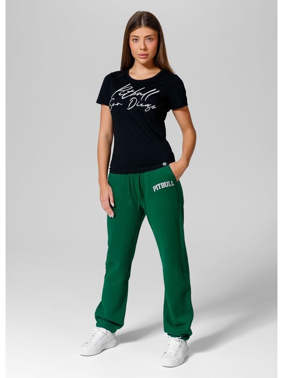 PITBULL PITBULL Spodnie dresowe Spodnie dresowe damskie oversize Tyrian L Zielony Regular Fit