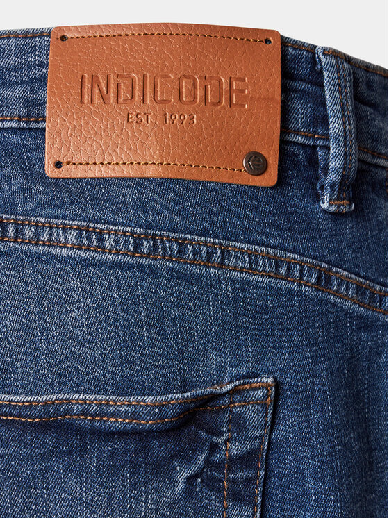 INDICODE INDICODE Džínsové šortky Kaden Holes 70-104 Modrá Regular Fit