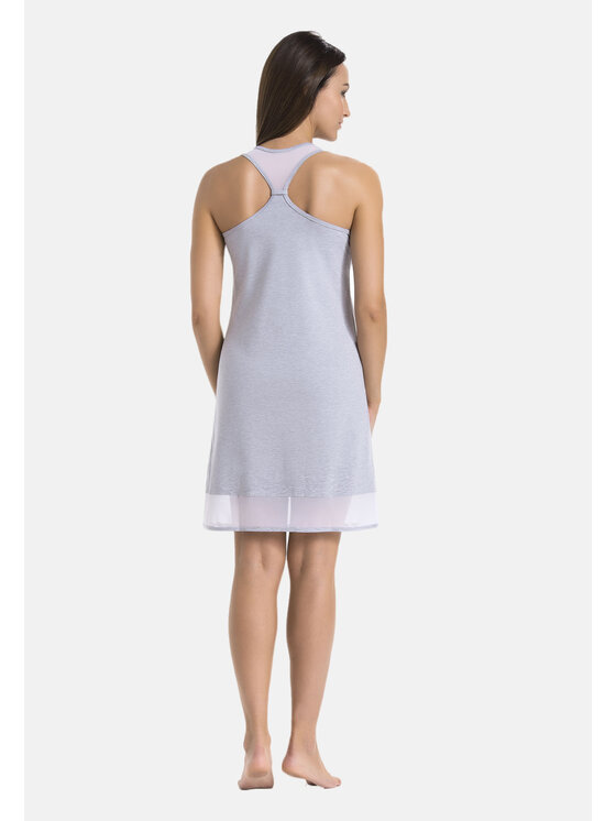 Teyli Teyli Koszula nocna 216 Szary Regular Fit