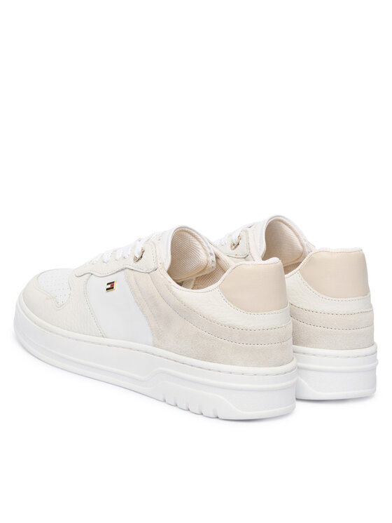 Tommy Hilfiger Tommy Hilfiger Sneakersy Th Sporty Cupsole Tumbled Ltr FW0FW09024 Écru