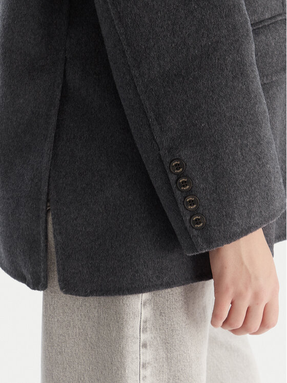 ViCOLO ViCOLO Vlněný kabát TF0005 Šedá Regular Fit