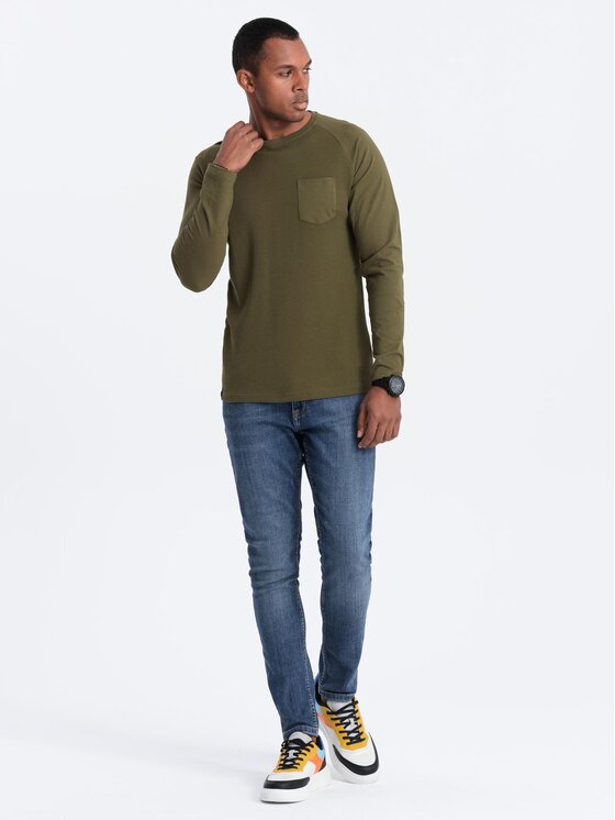 Ombre Ombre Longsleeve OM-LSCL-0109 Khaki Regular Fit