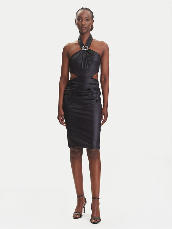 Fracomina Fracomina Rochie cocktail FQ25SD1001W798T4 Negru Slim Fit