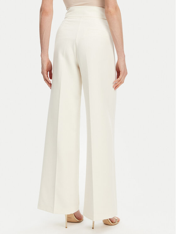 Maryley Maryley Hlače iz tkanine 25EB680/M25/43VA Écru Regular Fit