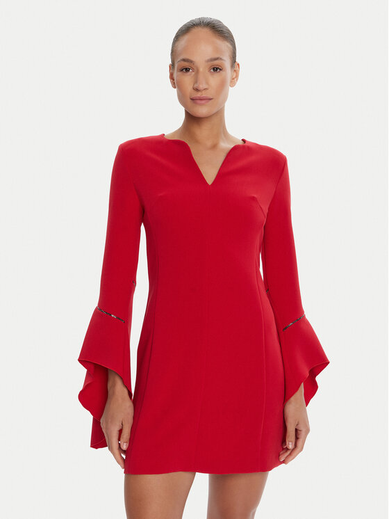 Rinascimento Rinascimento Cocktail obleka CFC0126187003 Rdeča Slim Fit