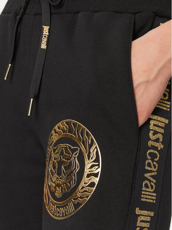 Just Cavalli Just Cavalli Donji dio trenerke 75PAAT01 Crna Regular Fit