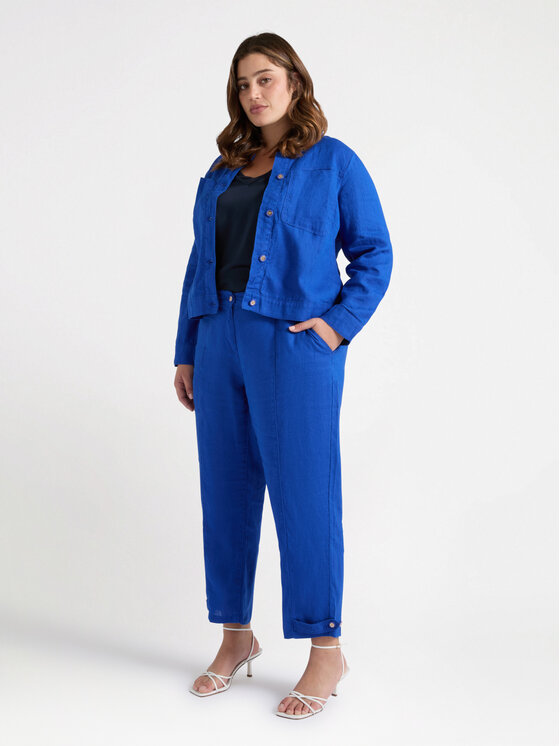 Fiorella Rubino Fiorella Rubino Pantaloni di tessuto P119T004808N024 Turchese Regular Fit