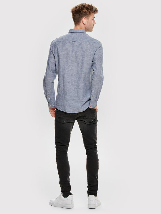 Only & Sons Only & Sons Srajca Caiden 22012321 Modra Slim Fit