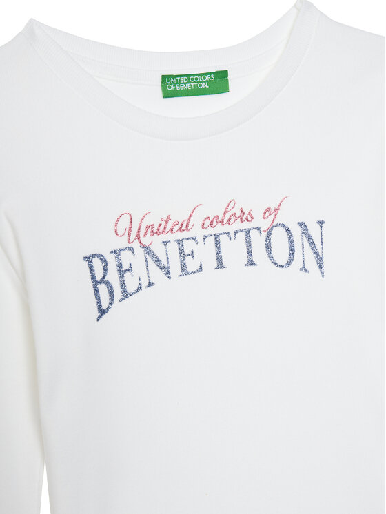 United Colors Of Benetton United Colors Of Benetton Bluzka 3I9WC10MY Biały Regular Fit