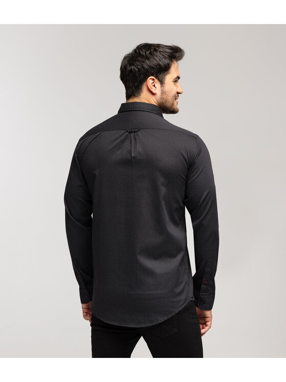 Lee Cooper Lee Cooper Koszula REY 59ZM Czarny Regular Fit