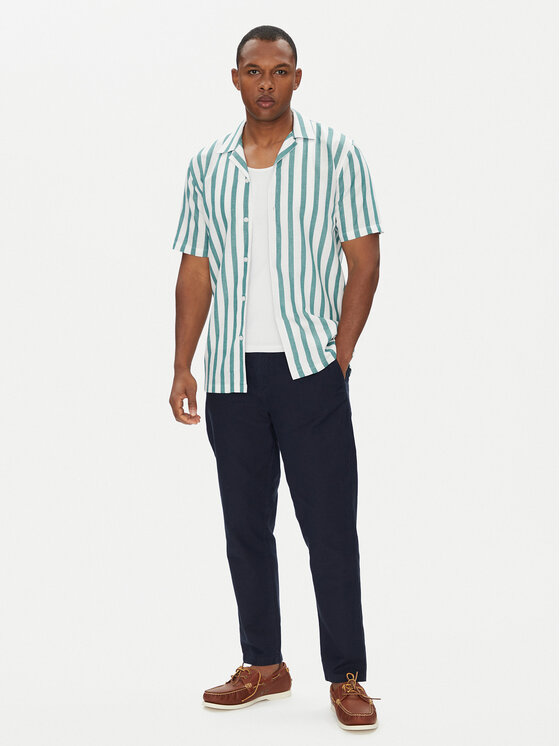 Mustang Mustang Chinosy Milano 1016436 Granatowy Tapered Fit