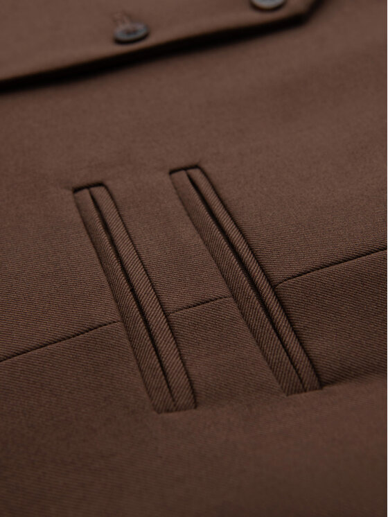 Ombre Ombre Kamizelka V64 Brązowy Slim Fit