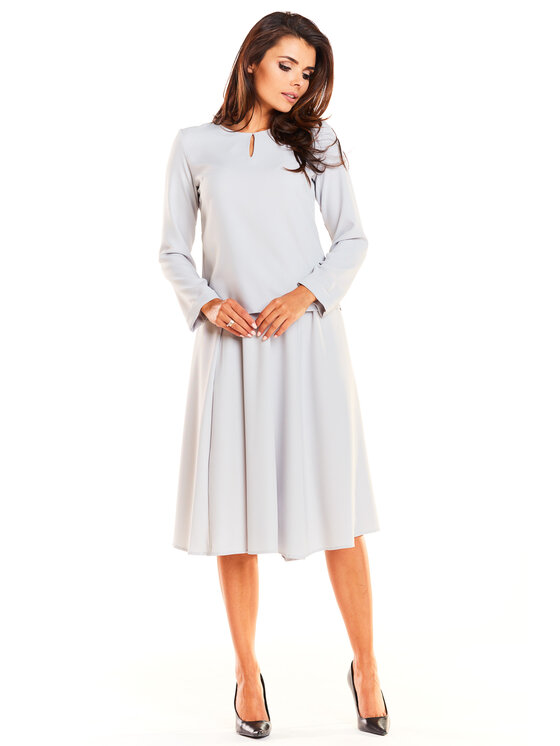 Awama Awama Každodenní šaty A237 Šedá Basic Fit