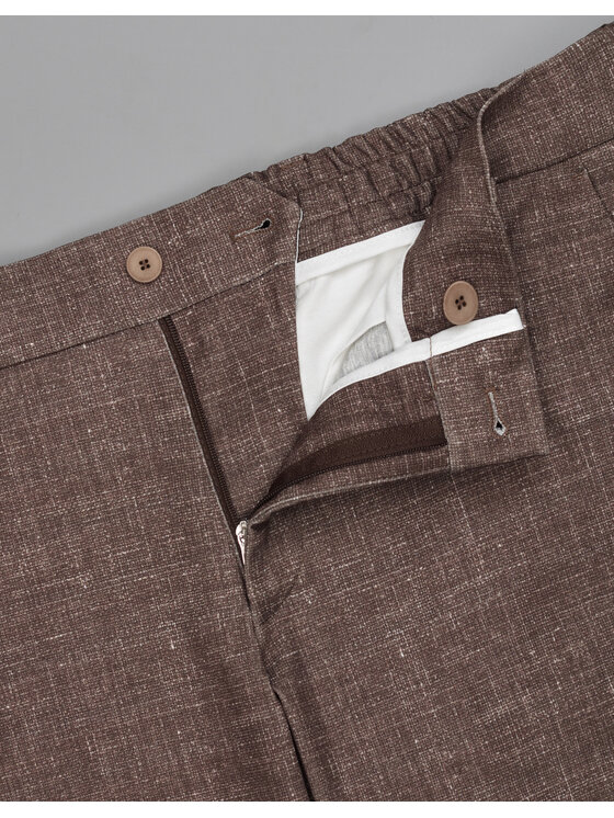 Borgio Borgio Spodnie garniturowe lumarzo_braz Brązowy Slim Fit